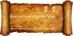 Bartalics Viktória névjegykártya