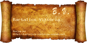 Bartalics Viktória névjegykártya